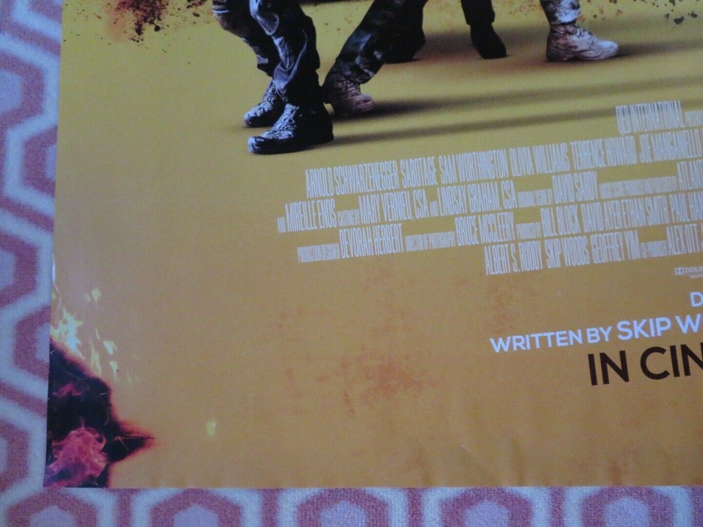 SABOTAGE UK ONE SHEET (27"x 41") ROLLED POSTER ARNOLD SCHWARZENGGER 2014 Rendezvous Cinema Movie posters