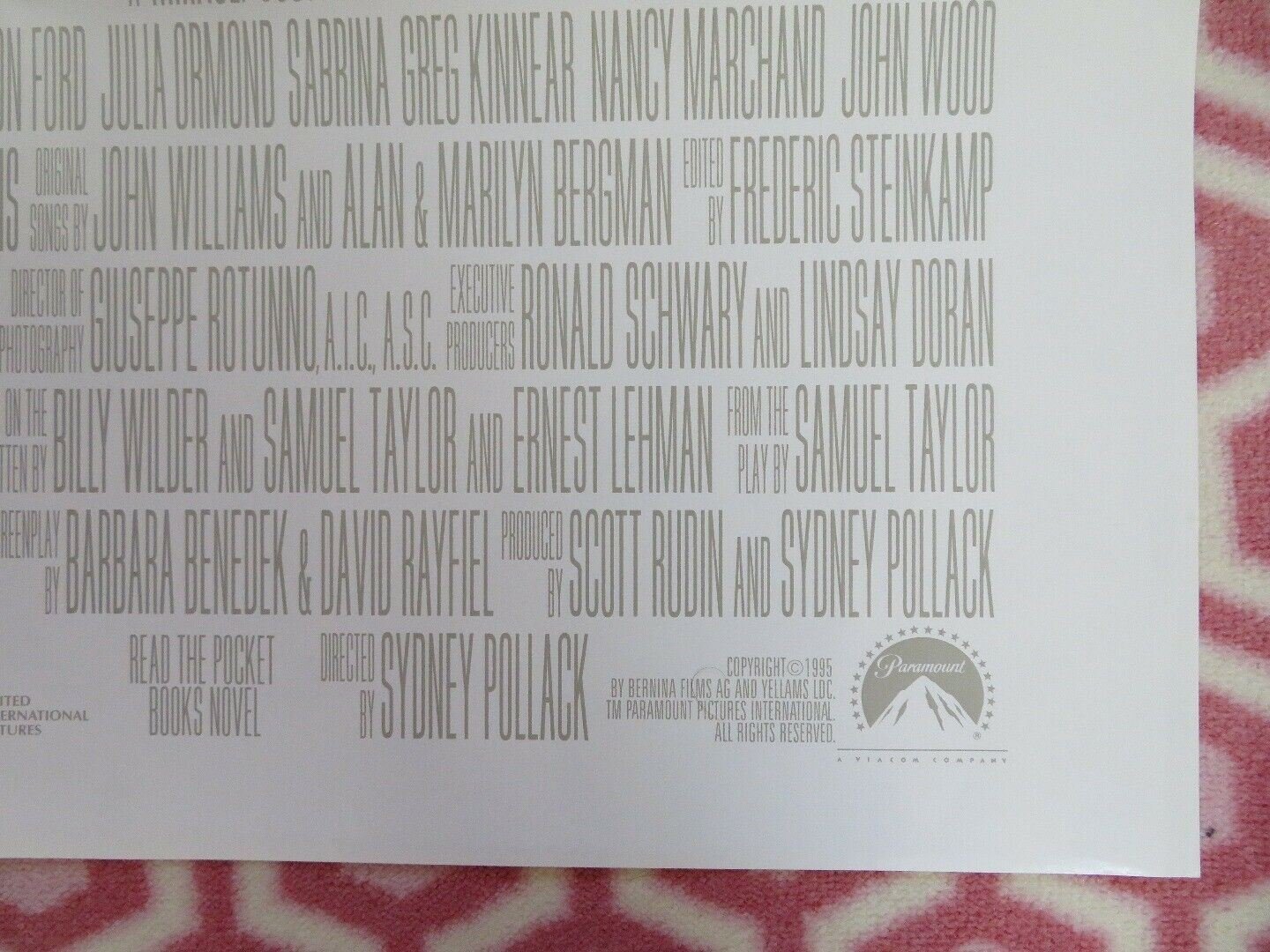 SABRINA US ONE SHEET POSTER HARRISON FORD 1995 Movie posters