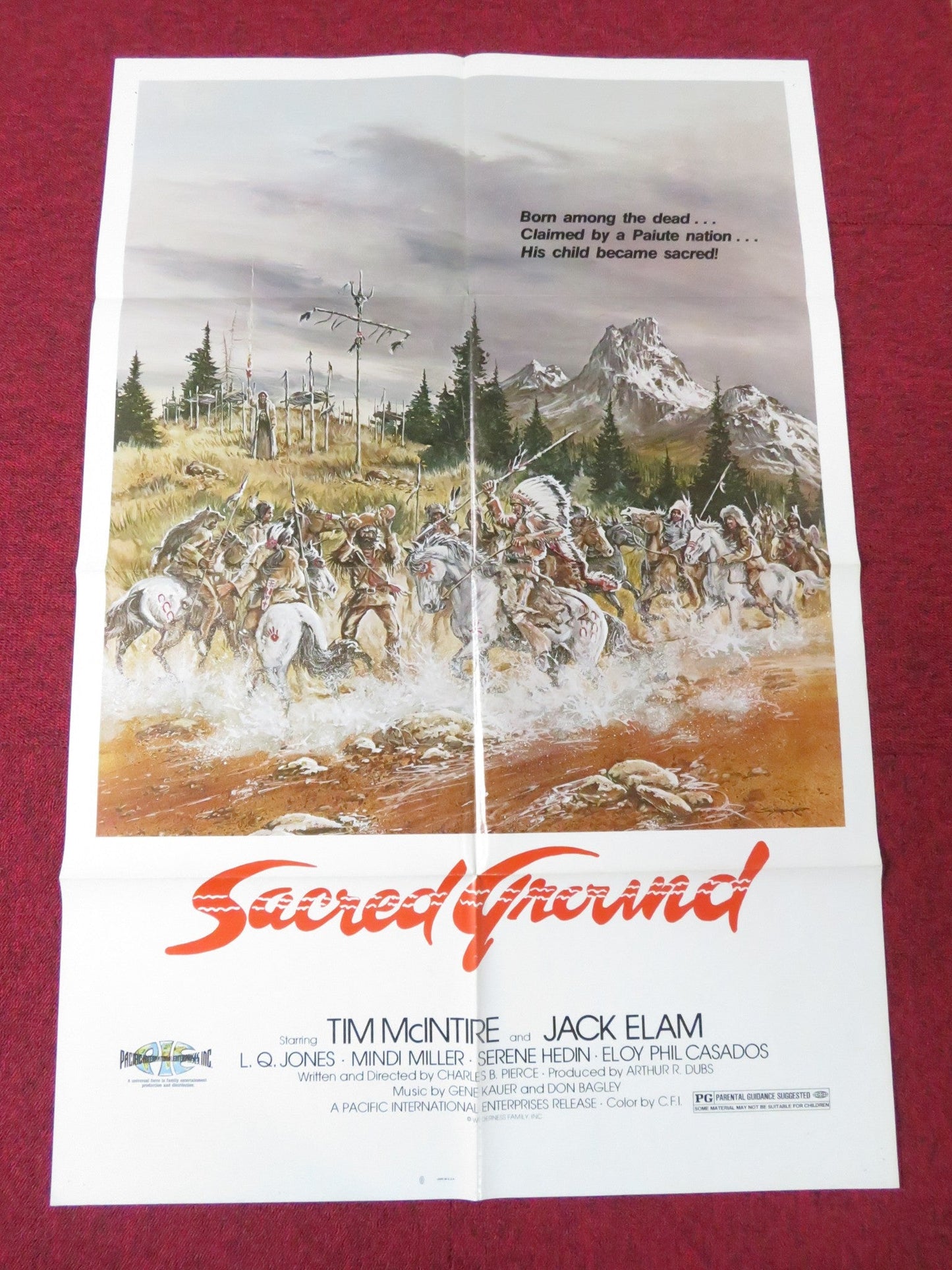 SACRED GROUND FOLDED US ONE SHEET POSTER TIM MCINTIRE L.Q JONES 1983 Rendezvous Cinema Movie posters