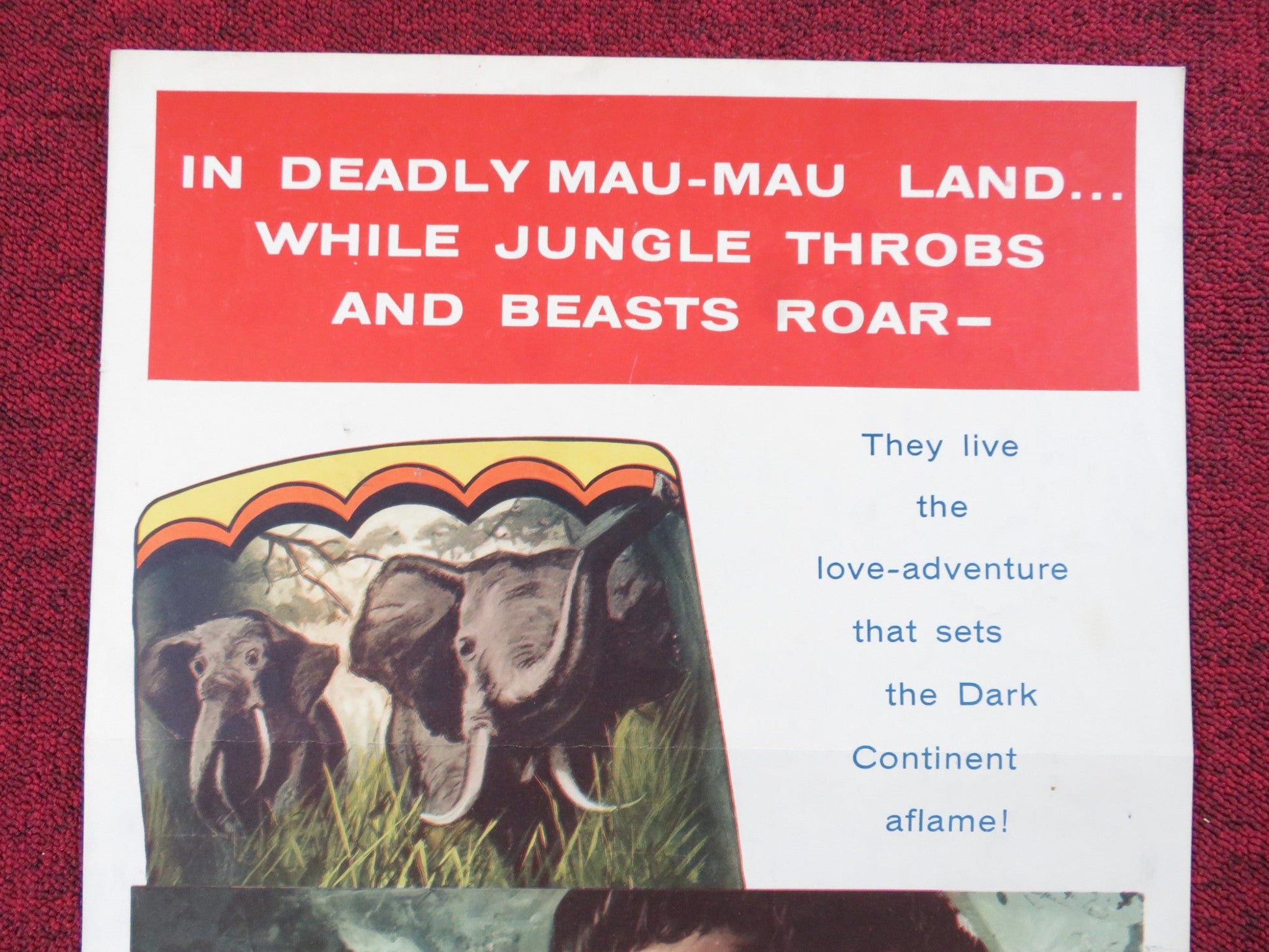 SAFARI US INSERT (14"x 36") POSTER VICTOR MATURE JANET LEIGH 1956 Rendezvous Cinema Movie posters