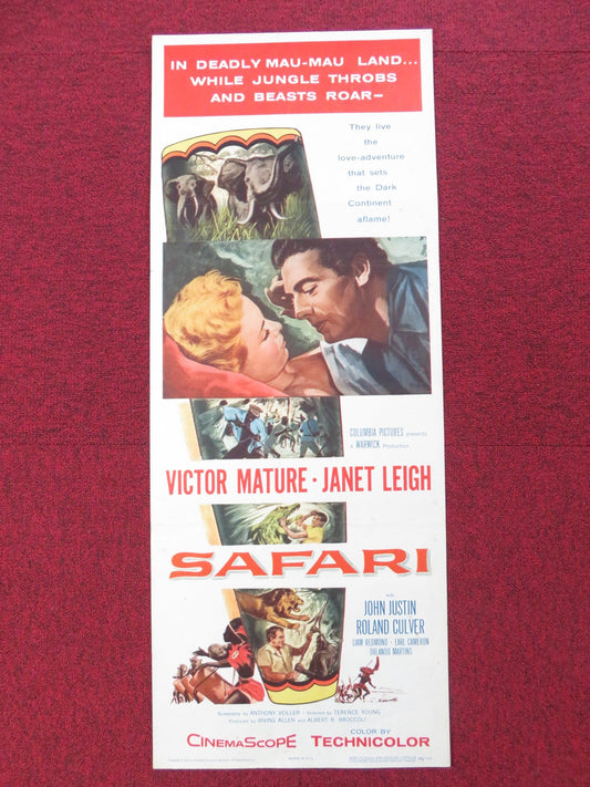SAFARI US INSERT (14"x 36") POSTER VICTOR MATURE JANET LEIGH 1956 Rendezvous Cinema Movie posters