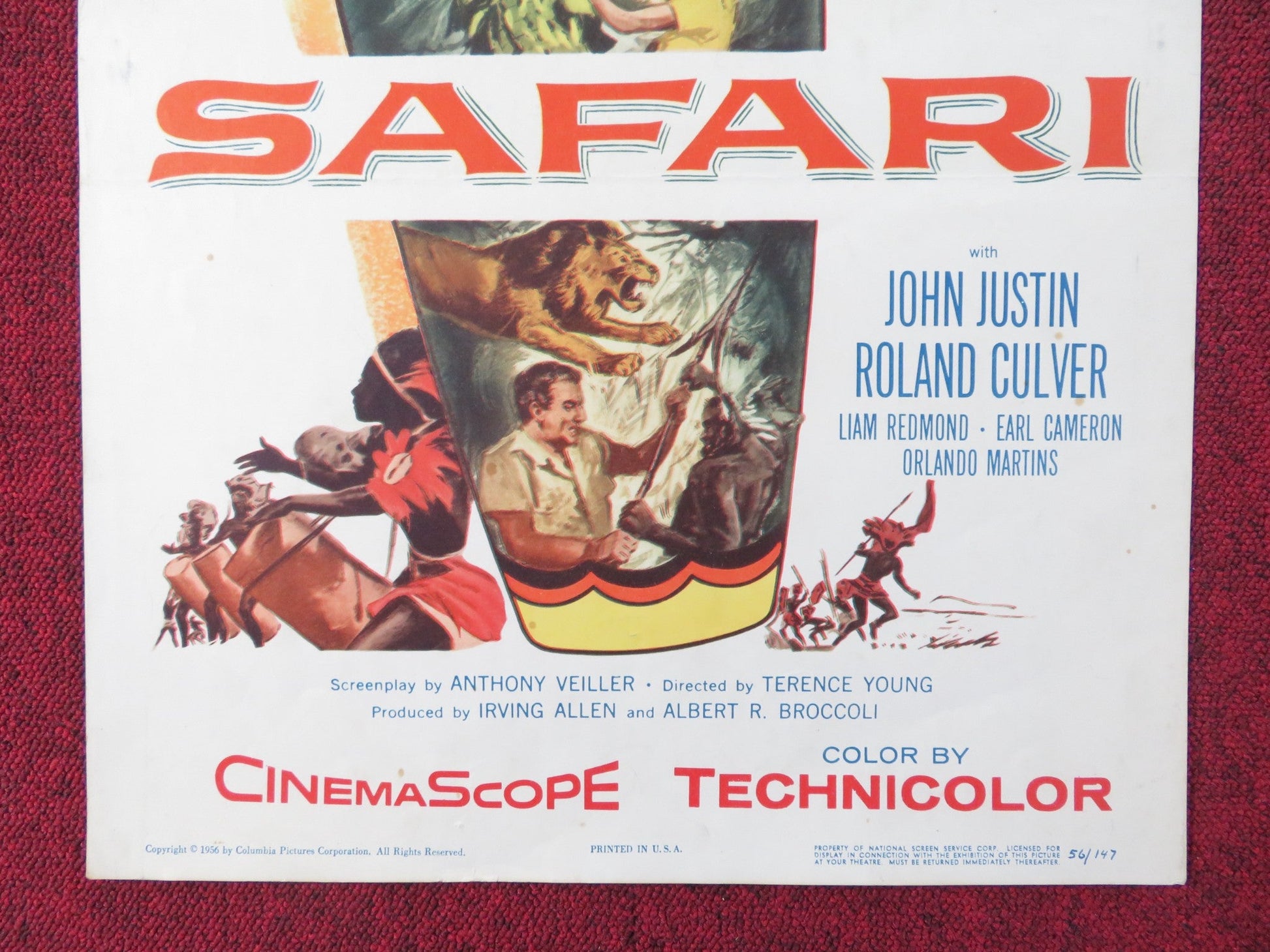 SAFARI US INSERT (14"x 36") POSTER VICTOR MATURE JANET LEIGH 1956 Rendezvous Cinema Movie posters
