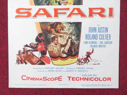 SAFARI US INSERT (14"x 36") POSTER VICTOR MATURE JANET LEIGH 1956 Rendezvous Cinema Movie posters
