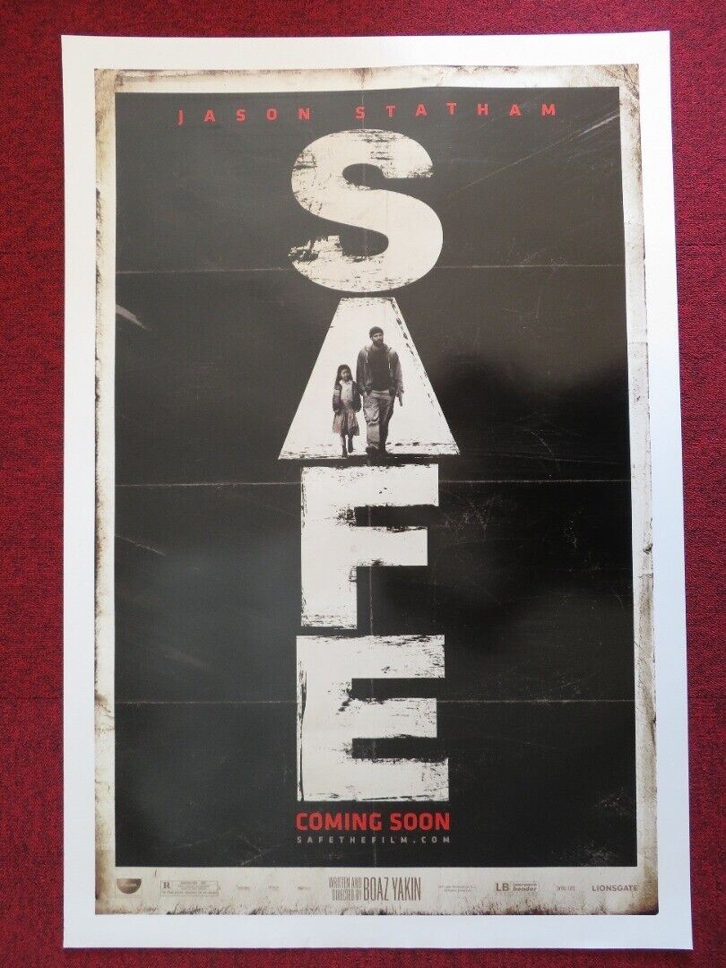 SAFE US ONE SHEET ROLLED POSTER JASON STATHAM CATHERINE CHAN 2012 Movie posters