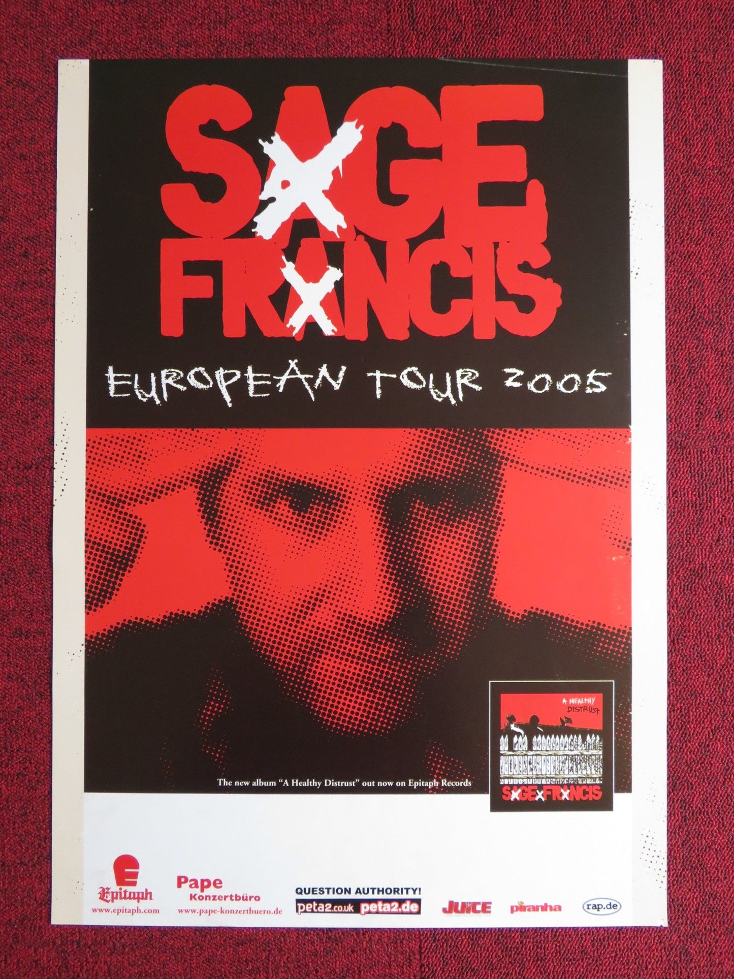 SAGE FRANCIS A HEALTHY DISTRUST GERMAN MUSIC PROMO ALBUM / TOUR POSTER 2005 Rendezvous Cinema Movie posters