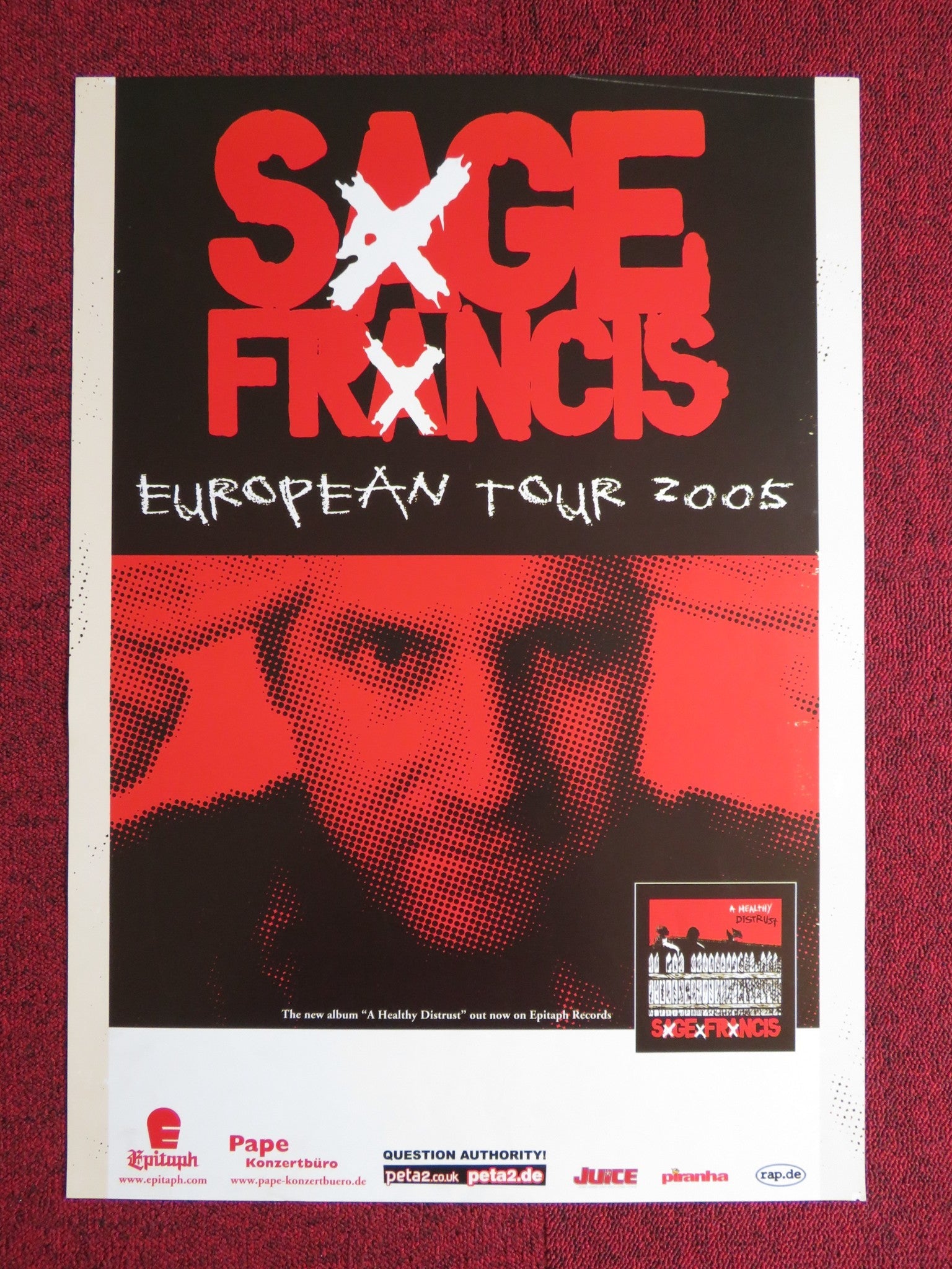 SAGE FRANCIS A HEALTHY DISTRUST GERMAN MUSIC PROMO ALBUM / TOUR POSTER 2005 Rendezvous Cinema Movie posters