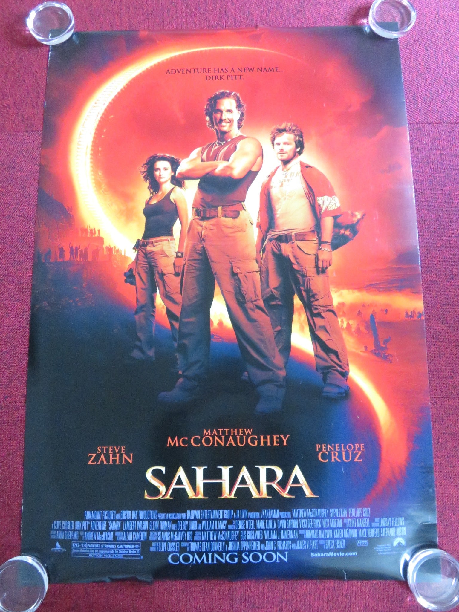 SAHARA US ONE SHEET ROLLED POSTER MATTHEW MCCONAUGHEY PENELOPE CRUZ 2005 Rendezvous Cinema Movie posters