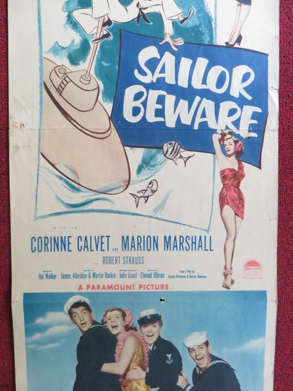 SAILOR BEWARE US INSERT (14"x 36") POSTER DEAN MARTIN JERRY LEWIS 1952 Rendezvous Cinema Movie posters
