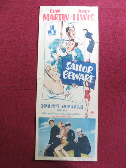 SAILOR BEWARE US INSERT (14"x 36") POSTER DEAN MARTIN JERRY LEWIS 1952 Rendezvous Cinema Movie posters