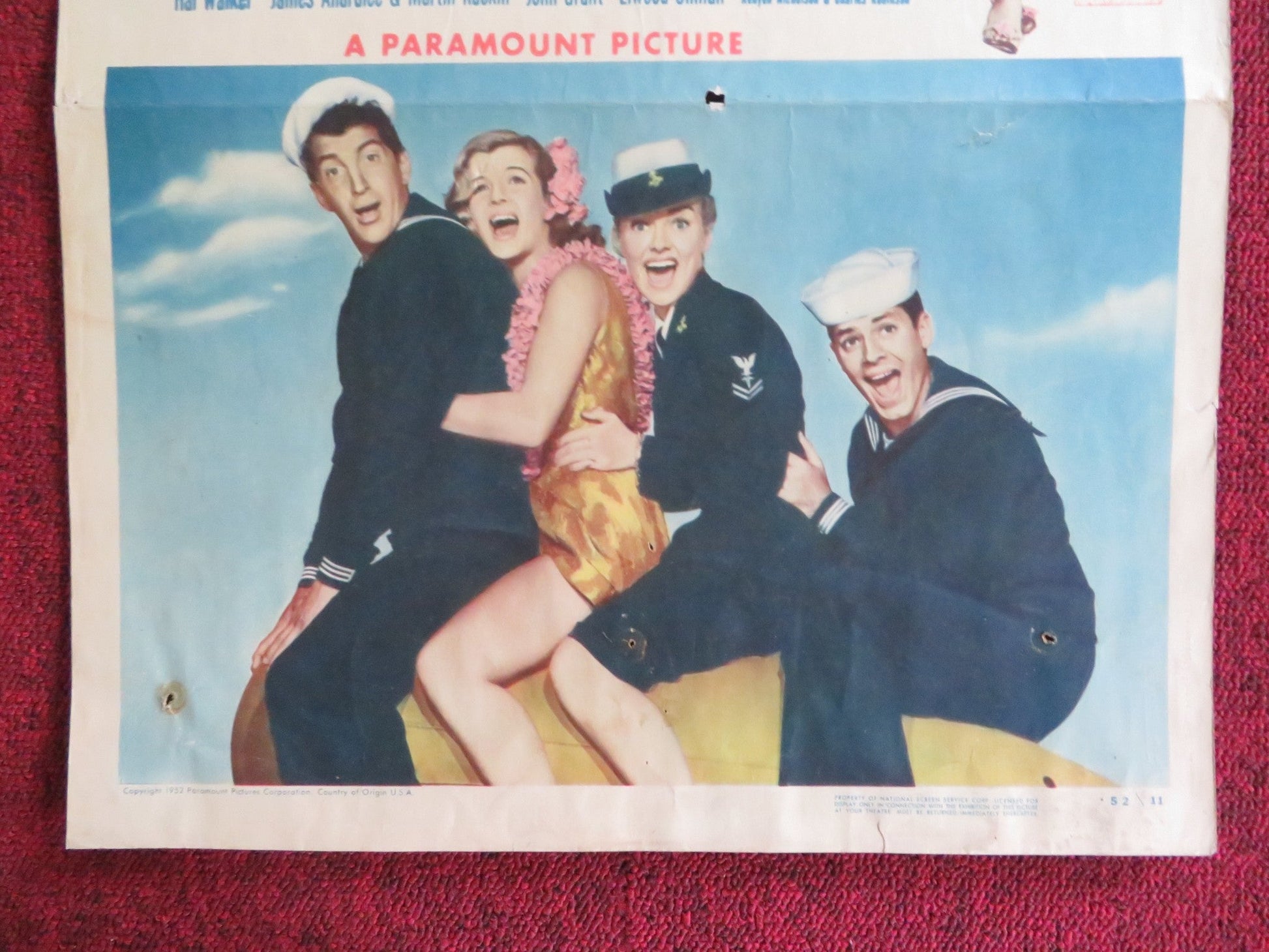 SAILOR BEWARE US INSERT (14"x 36") POSTER DEAN MARTIN JERRY LEWIS 1952 Rendezvous Cinema Movie posters
