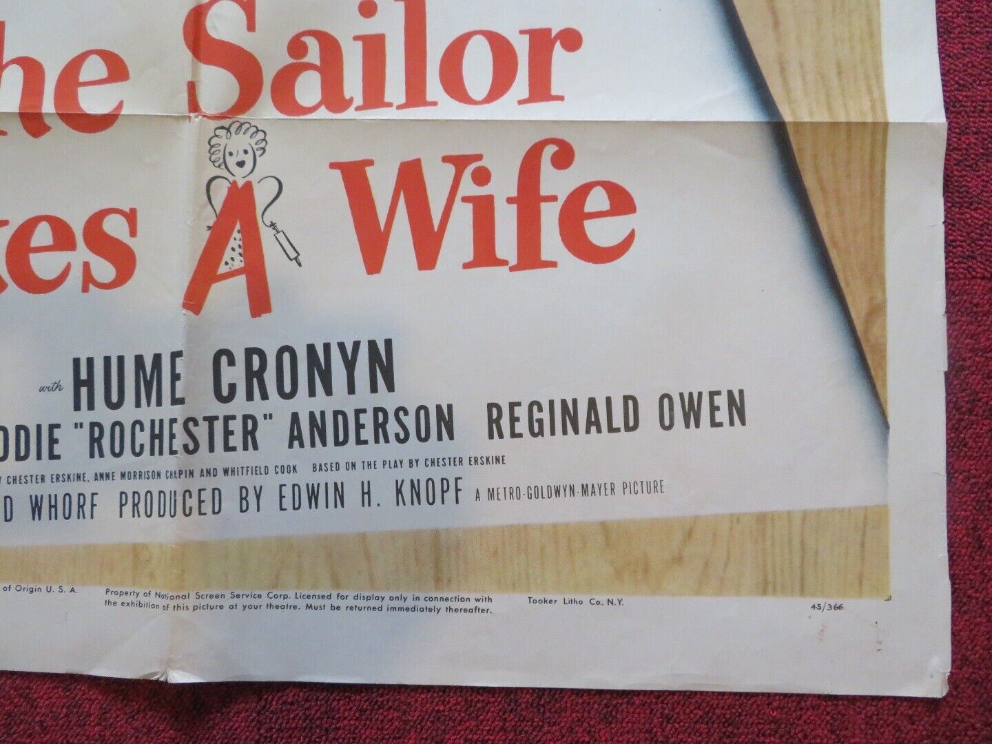 SAILOR TAKES A WIFE FOLDED US ONE SHEET POSTER ROBERT WALKER JUNE ALLYSON 1945 Movie posters