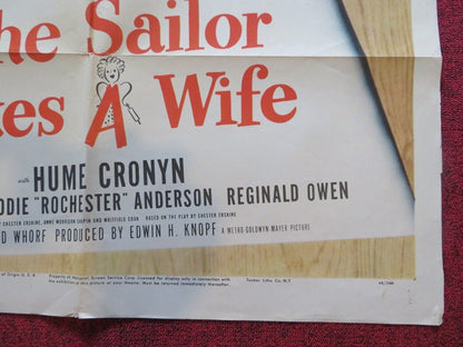 SAILOR TAKES A WIFE FOLDED US ONE SHEET POSTER ROBERT WALKER JUNE ALLYSON 1945 Movie posters