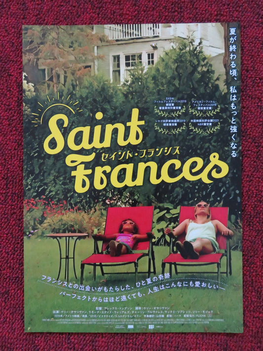 SAINT FRANCES JAPANESE CHIRASHI (B5) POSTER KELLY O'SULLIVAN R WILLIAMS 2019 Rendezvous Cinema Movie posters
