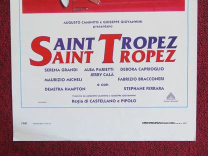 SAINT TROPEZ, SAINT TROPEZ ITALIAN LOCANDINA POSTER SERENA GRANDI 1992 Rendezvous Cinema Movie posters