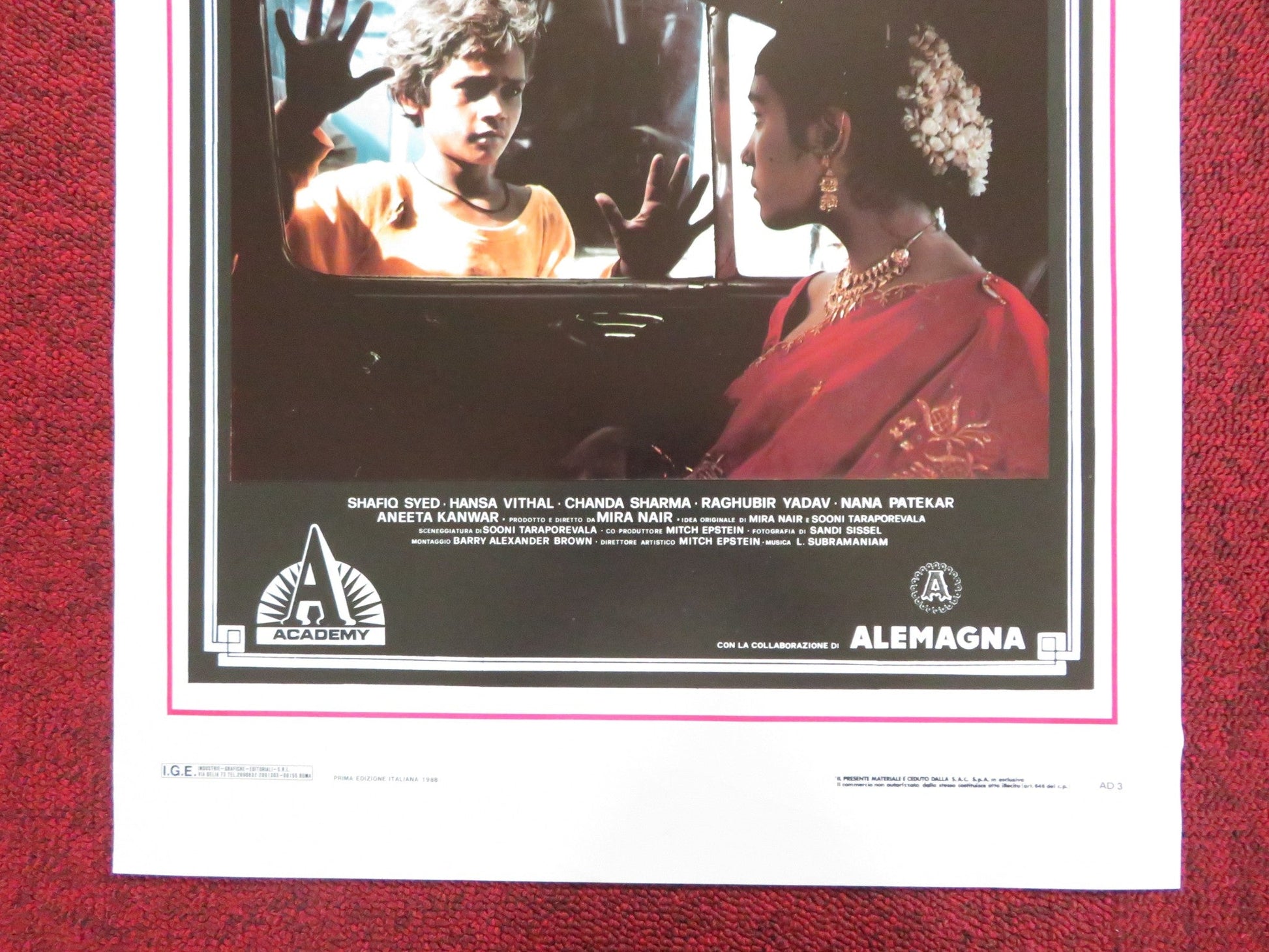 SALAAM BOMBAY! ITALIAN LOCANDINA POSTER SHAFIQ SYED HANSA VITHAL 1988 Rendezvous Cinema Movie posters