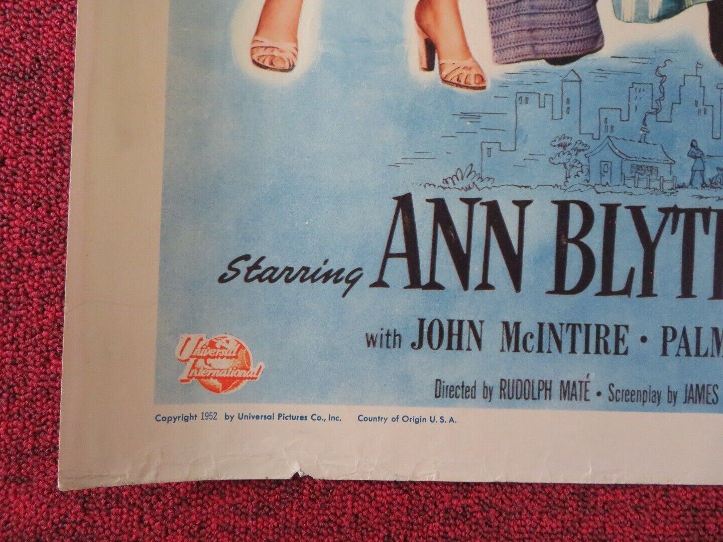 SALLY AND SAINT ANNE US HALF SHEET (22"x 28") POSTER ANN BLYTH EDMUND GWENN 1952 Movie posters