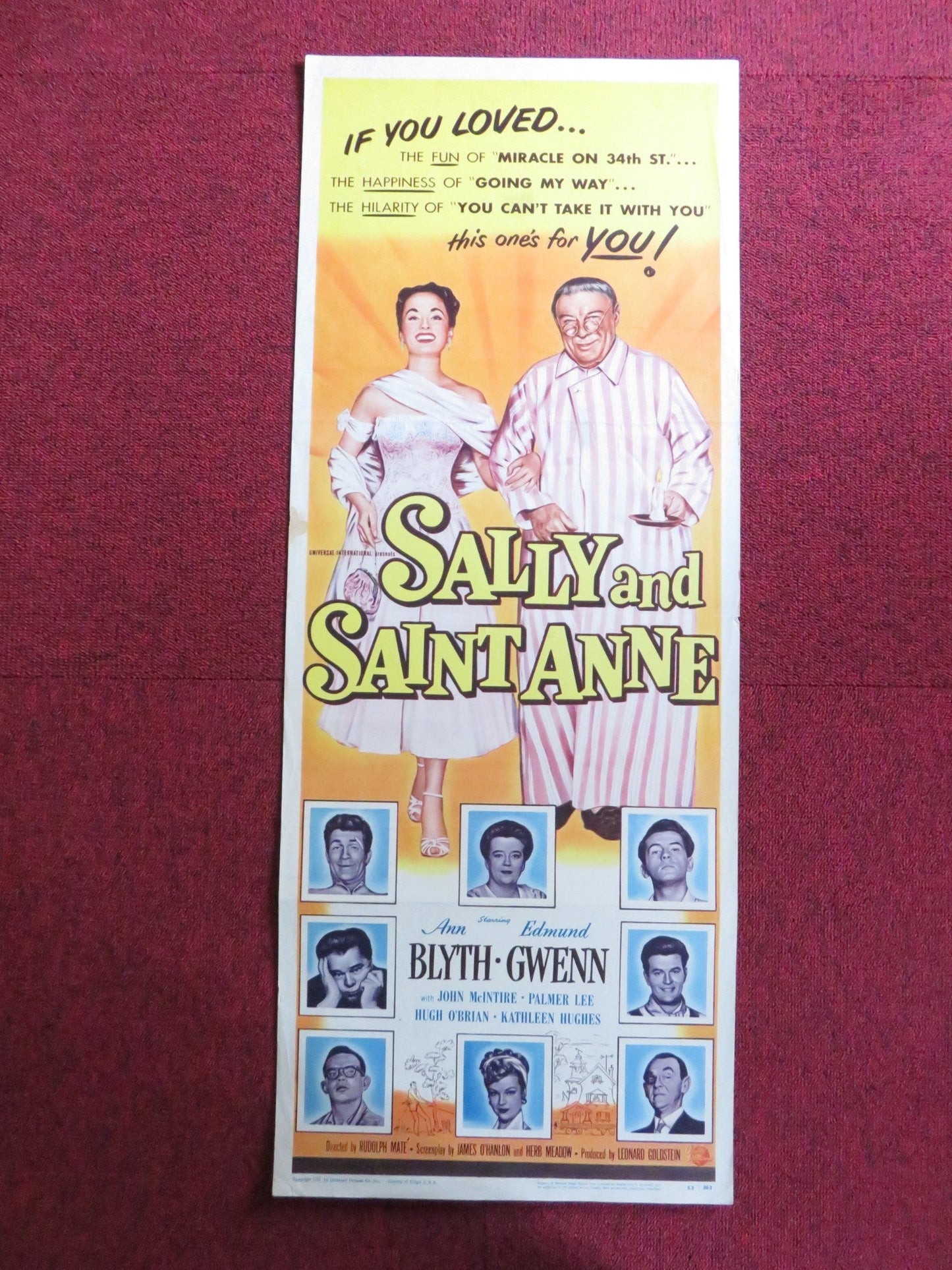 SALLY AND SAINT ANNE US INSERT (14"x 36") POSTER ANN BLYTH EDMUND GWENN 1952 Rendezvous Cinema Movie posters