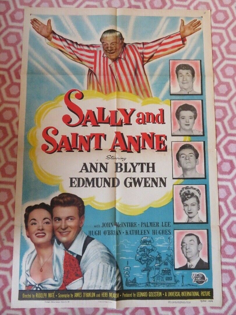 SALLY AND SAINT FOLDED US ONE SHEET POSTER ANN BLYTH EDMUND GWENN 1952 Movie posters