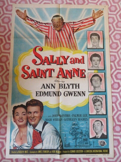 SALLY AND SAINT FOLDED US ONE SHEET POSTER ANN BLYTH EDMUND GWENN 1952 Movie posters