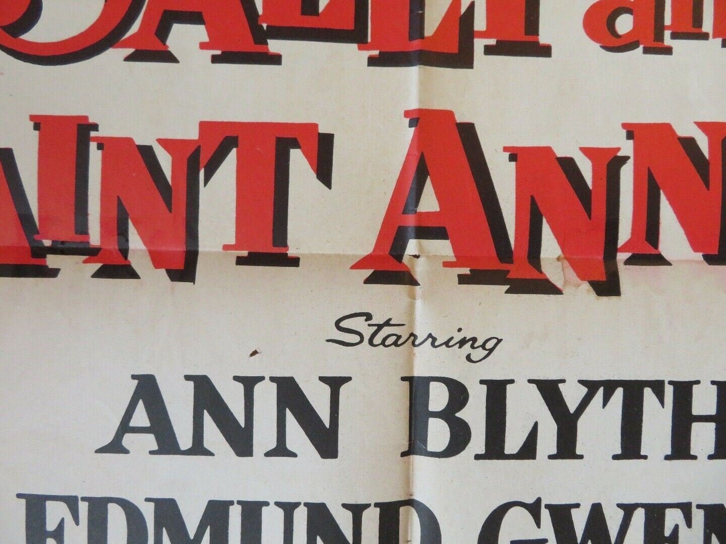 SALLY AND SAINT FOLDED US ONE SHEET POSTER ANN BLYTH EDMUND GWENN 1952 Movie posters