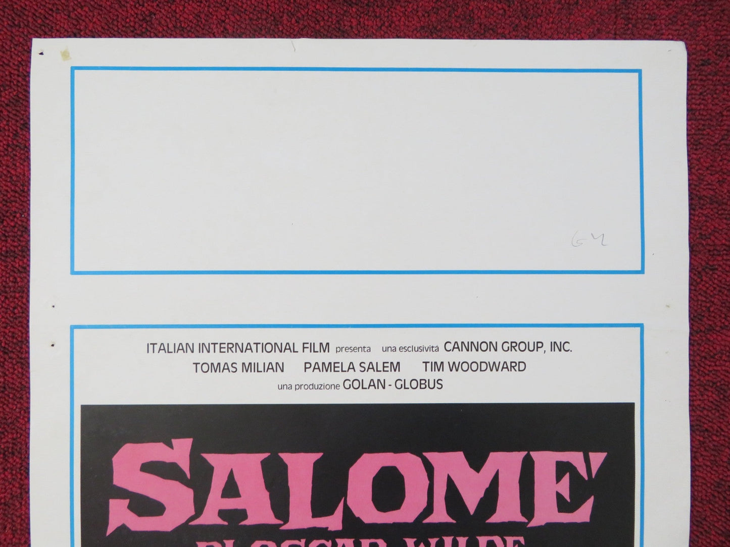 SALOME ITALIAN LOCANDINA POSTER CANNON TOMAS MILIAN 1986 Rendezvous Cinema Movie posters