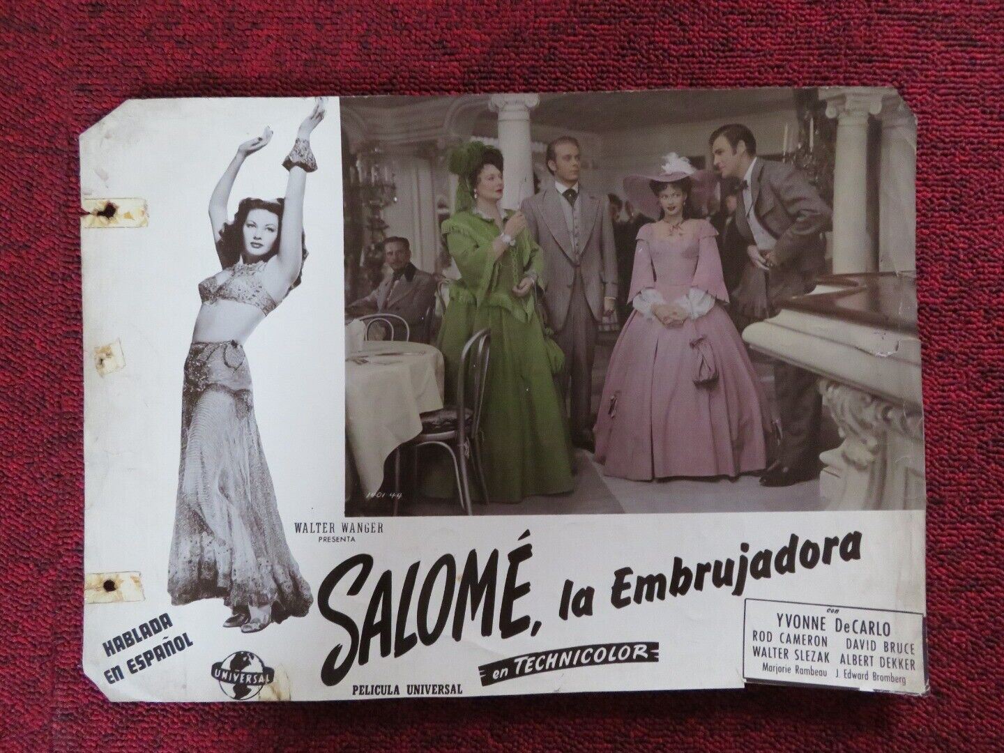 SALOME, WHERE SHE DANCED ARGENTINIAN LOBBY CARD YVONNE DE CARLO ROD CAMERON '45 Movie posters