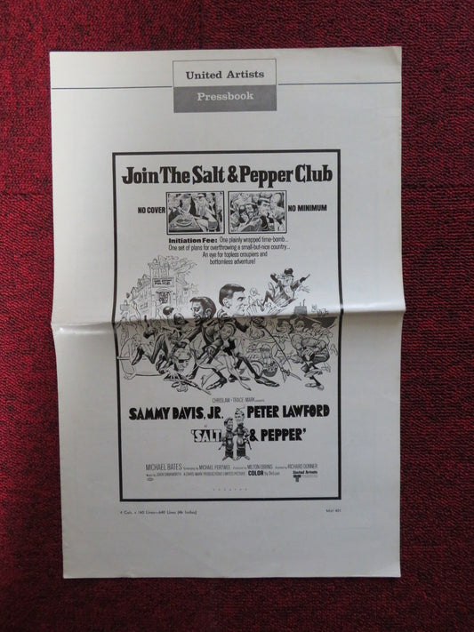 SALT AND PEPPER - PRESSBOOK UNCUT UNITED ARTISTS SAMMY DAVIS JR. LAWFORD 1968 Rendezvous Cinema Movie posters