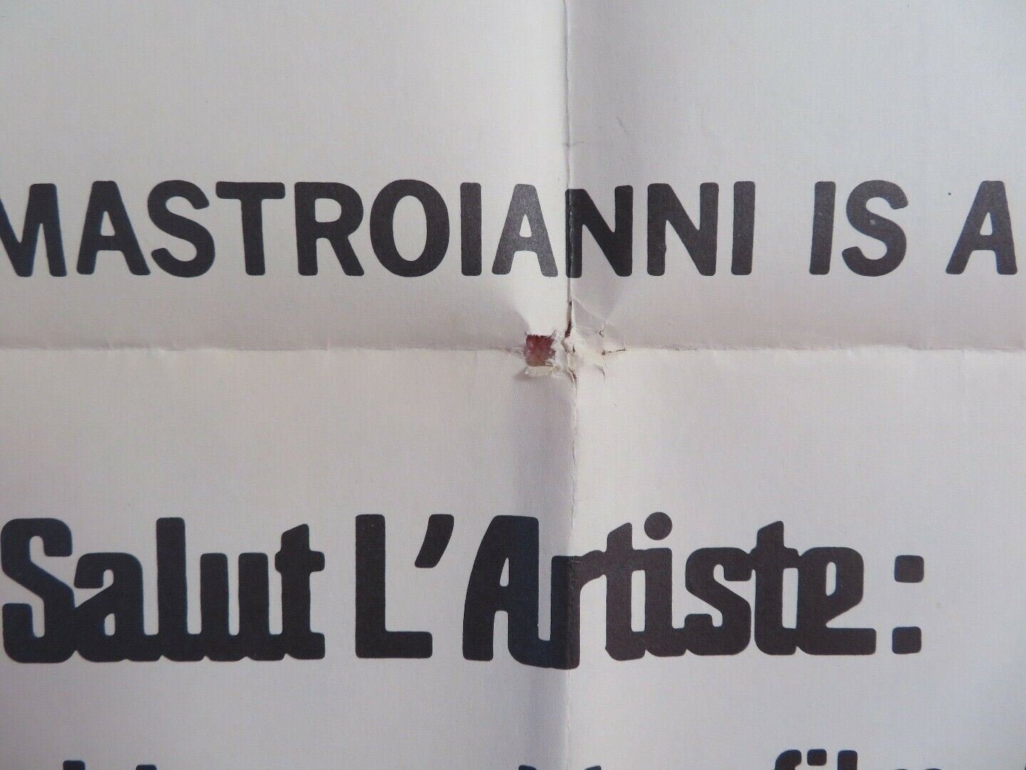 SALUT L'ARTISTE ONE SHEET POSTER FOLDED MARCELLO MASTROIANNI FRACOISE FABIAN Movie posters