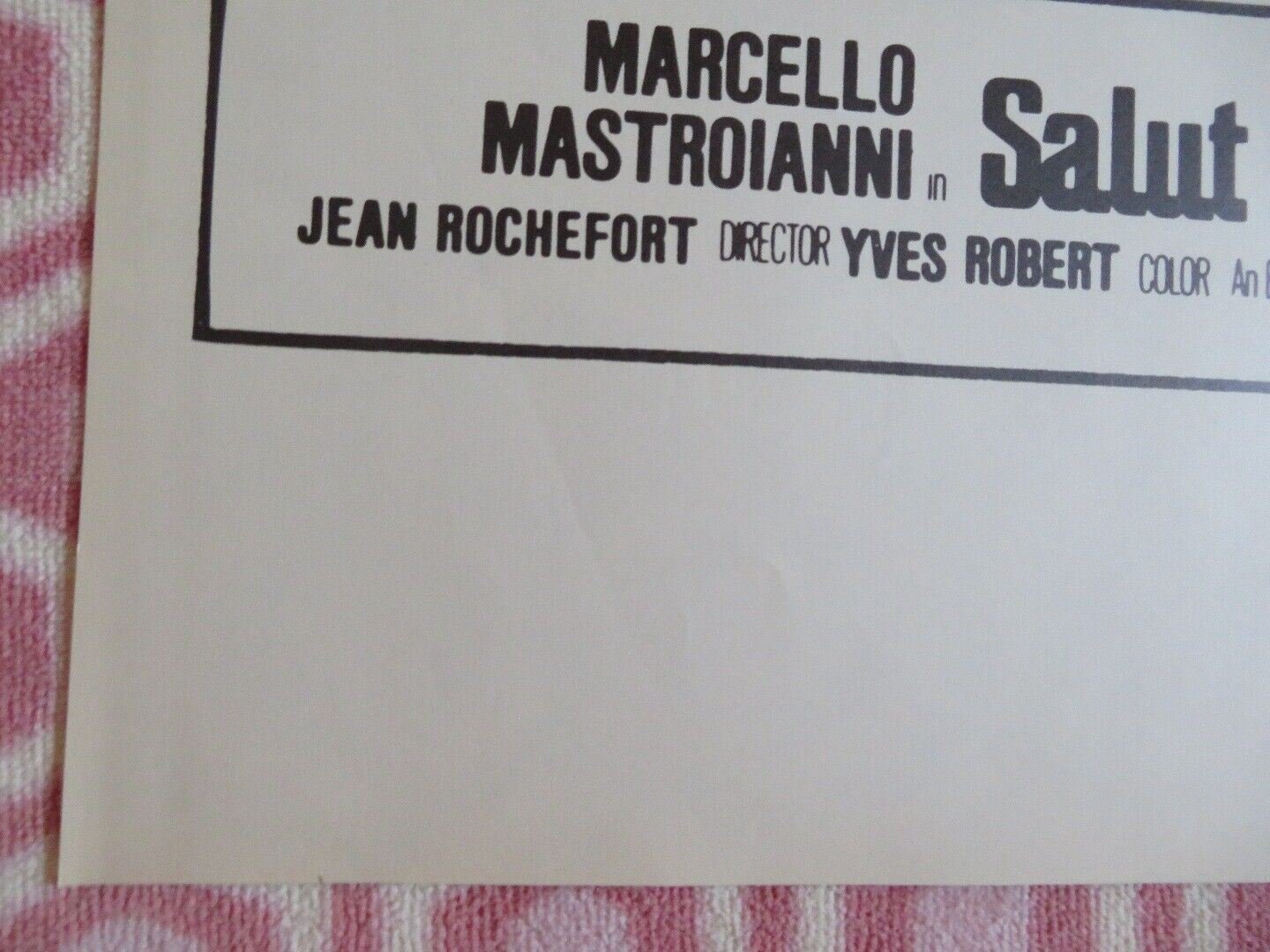 SALUT L'ARTSTE FOLDED US ONE SHEET POSTER MARCELLO MASTROIANNI 1973 Movie posters