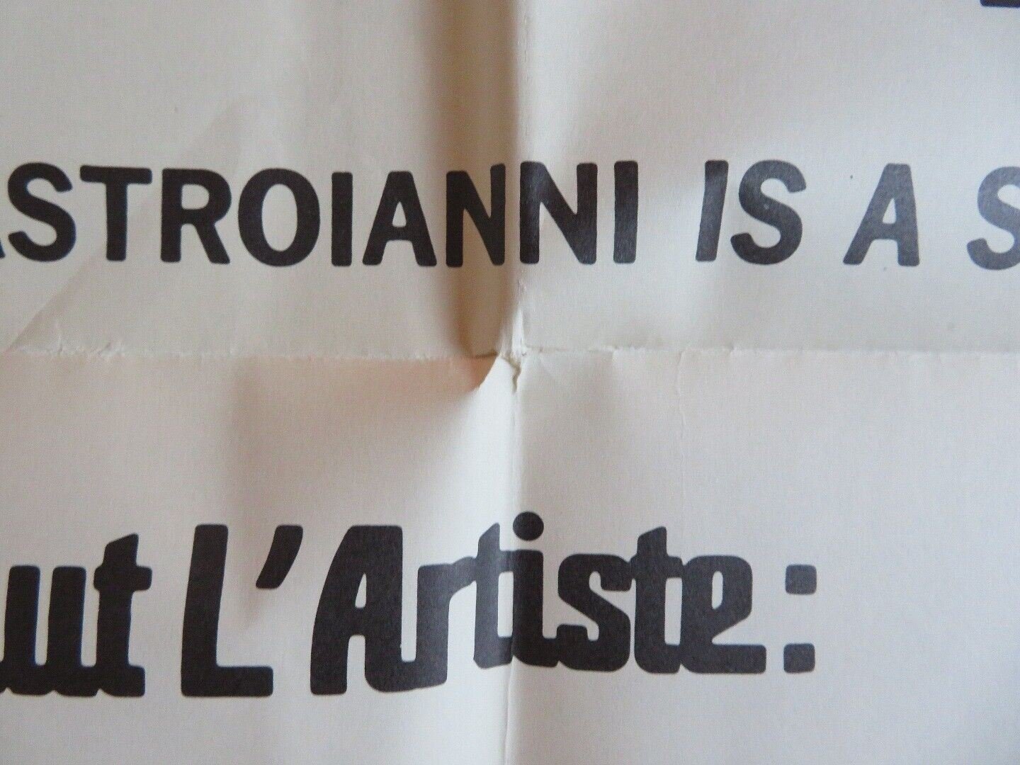 SALUT L'ARTSTE FOLDED US ONE SHEET POSTER MARCELLO MASTROIANNI 1973 Movie posters