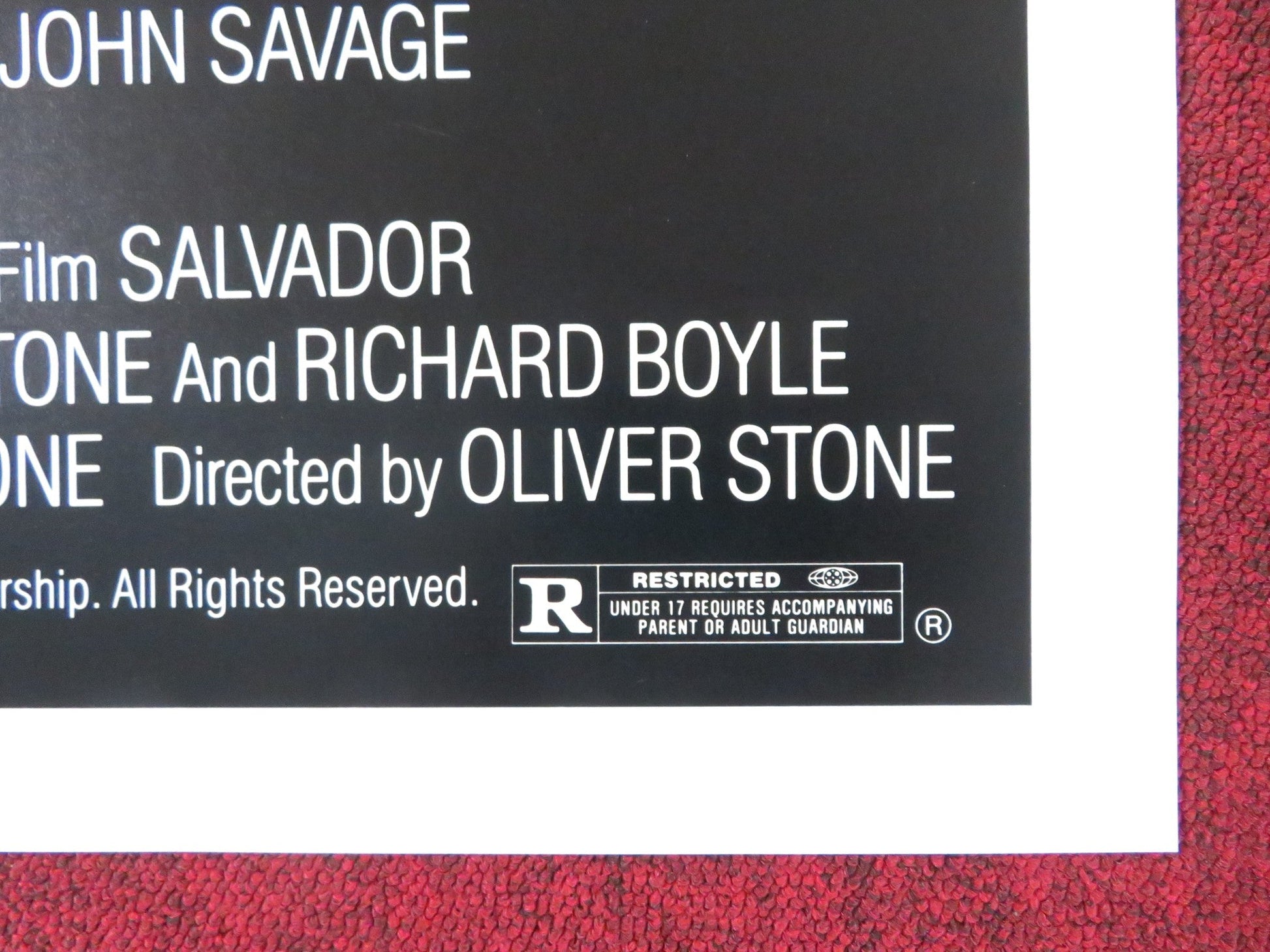 SALVADOR FOLDED US ONE SHEET POSTER JAMES WOODS JIM BELUSHI 1985 Rendezvous Cinema Movie posters