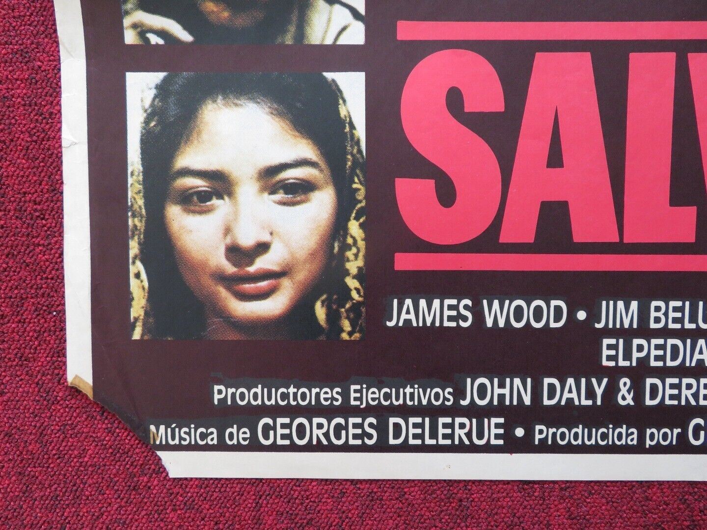 SALVADOR SPANISH ONE SHEET FOLDED POSTER OLIVER STONE JAMES WOODS 1986 - Rendezvous Cinema