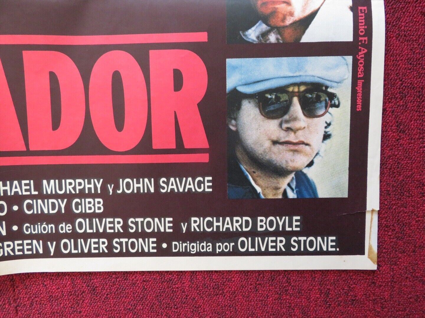 SALVADOR SPANISH ONE SHEET FOLDED POSTER OLIVER STONE JAMES WOODS 1986 - Rendezvous Cinema