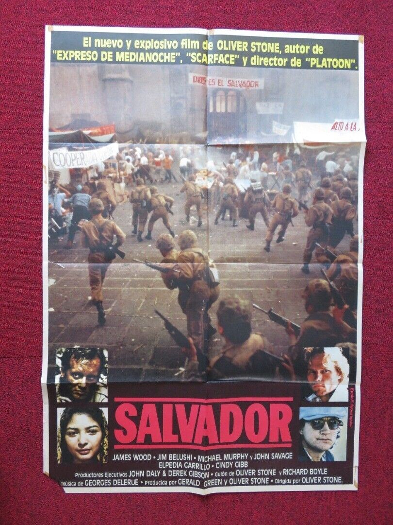 SALVADOR SPANISH ONE SHEET FOLDED POSTER OLIVER STONE JAMES WOODS 1986 - Rendezvous Cinema