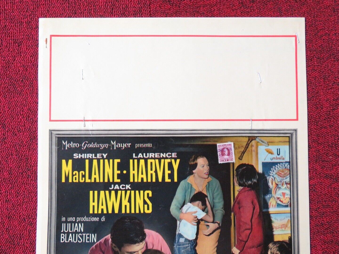 SALVERO IL MIO AMORE/ TWO LOVES ITALIAN LOCANDINA (28"x13") POSTER 1961 Movie posters