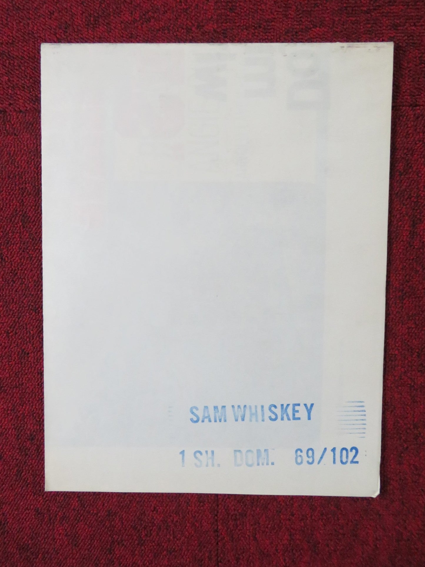 SAM WHISKEY FOLDED US ONE SHEET POSTER BURT REYNOLDS ANGIE DICKINSON 1969 Rendezvous Cinema Movie posters