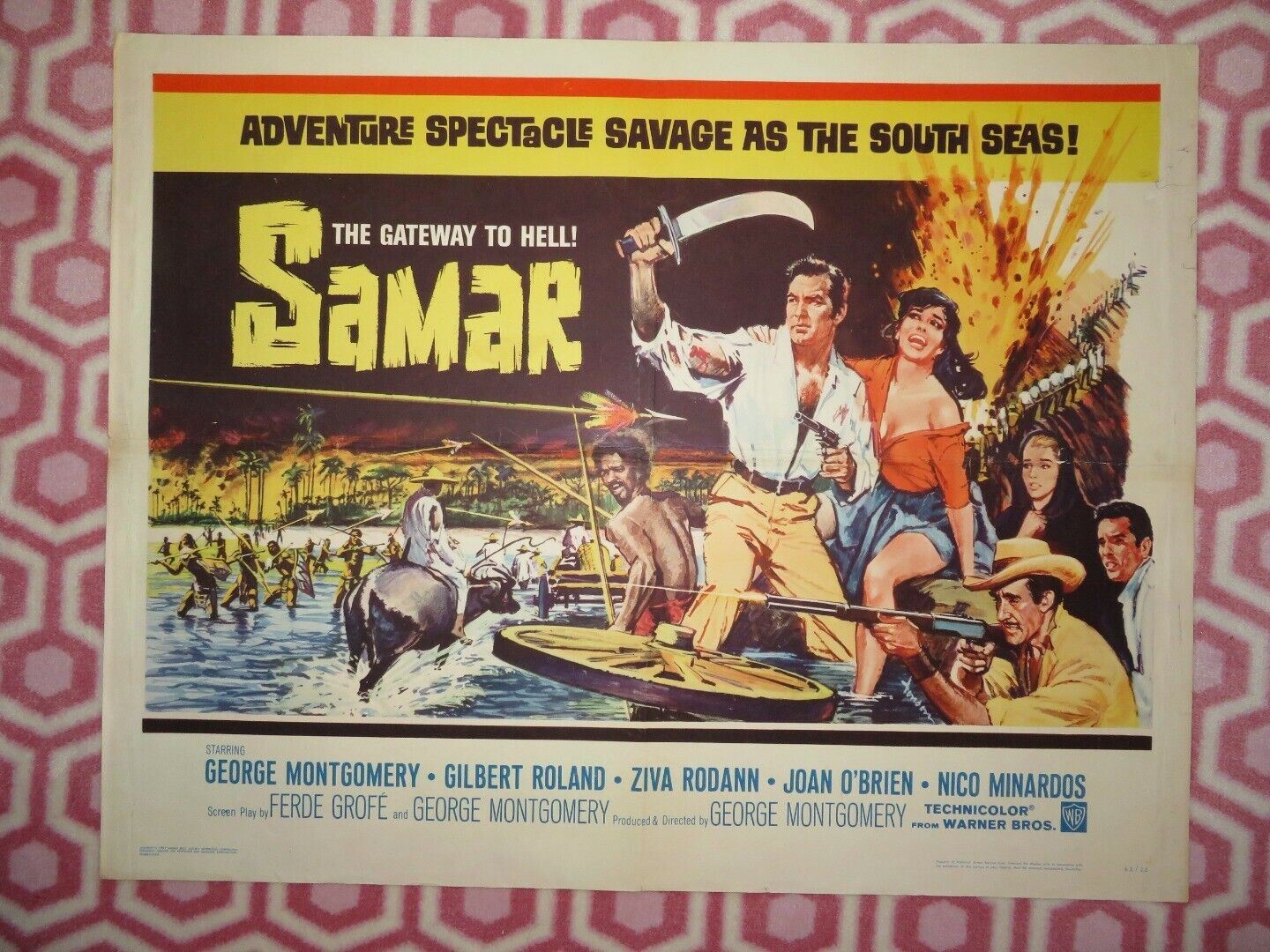 SAMAR US HALF SHEET (22"x 28") POSTER GEORGE MONTGOMERY GILBERT ROLAND 1962 Movie posters