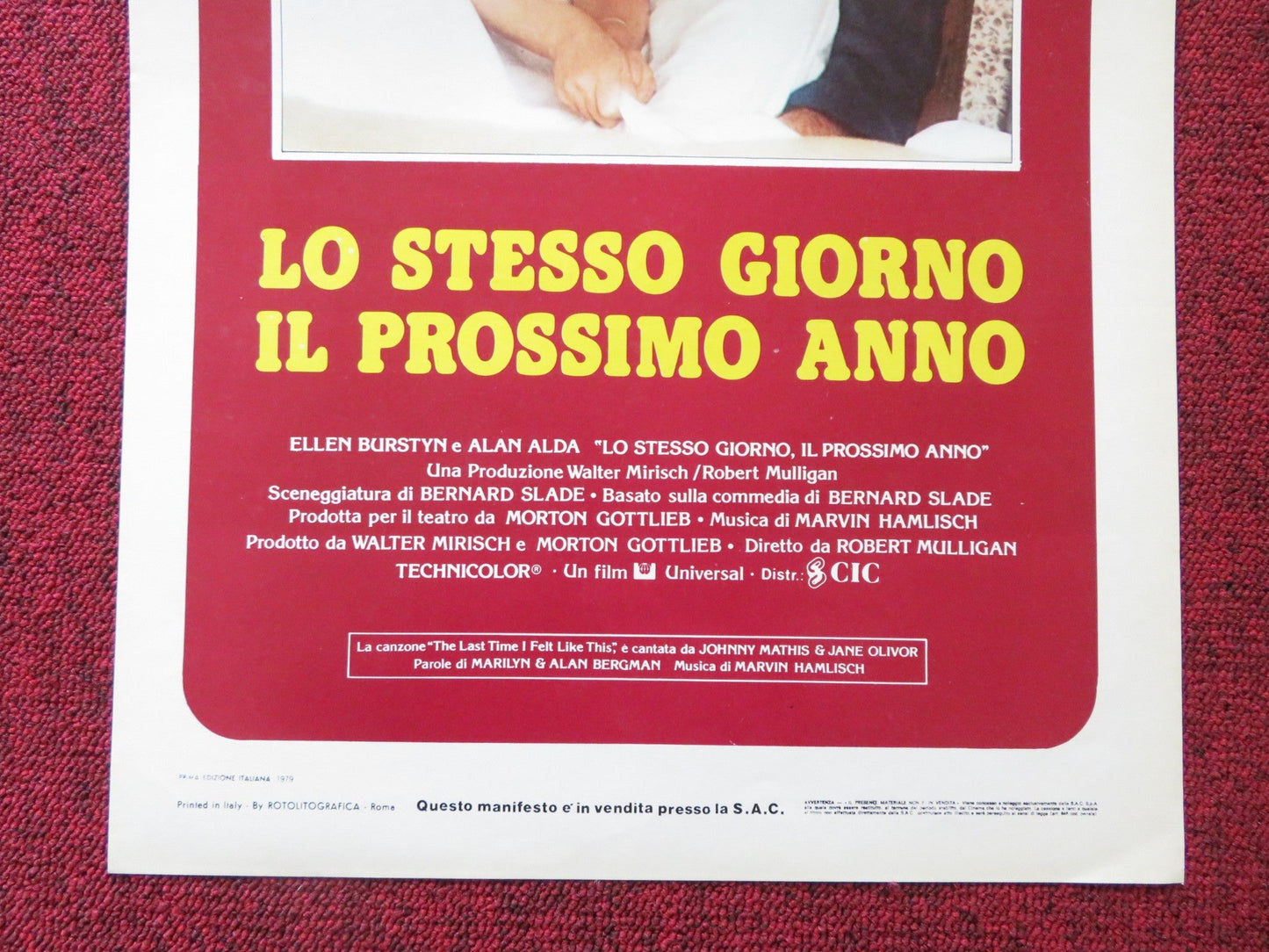 SAME TIME, NEXT YEAR ITALIAN LOCANDINA POSTER ELLEN BURSTYN ALAN ALDA 1978 Rendezvous Cinema Movie posters