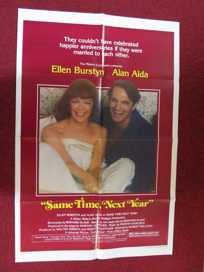 SAME TIME, NEXT YEAR - STYLE B FOLDED US ONE SHEET POSTER ELLEN BURSTYN 1978 Rendezvous Cinema Movie posters