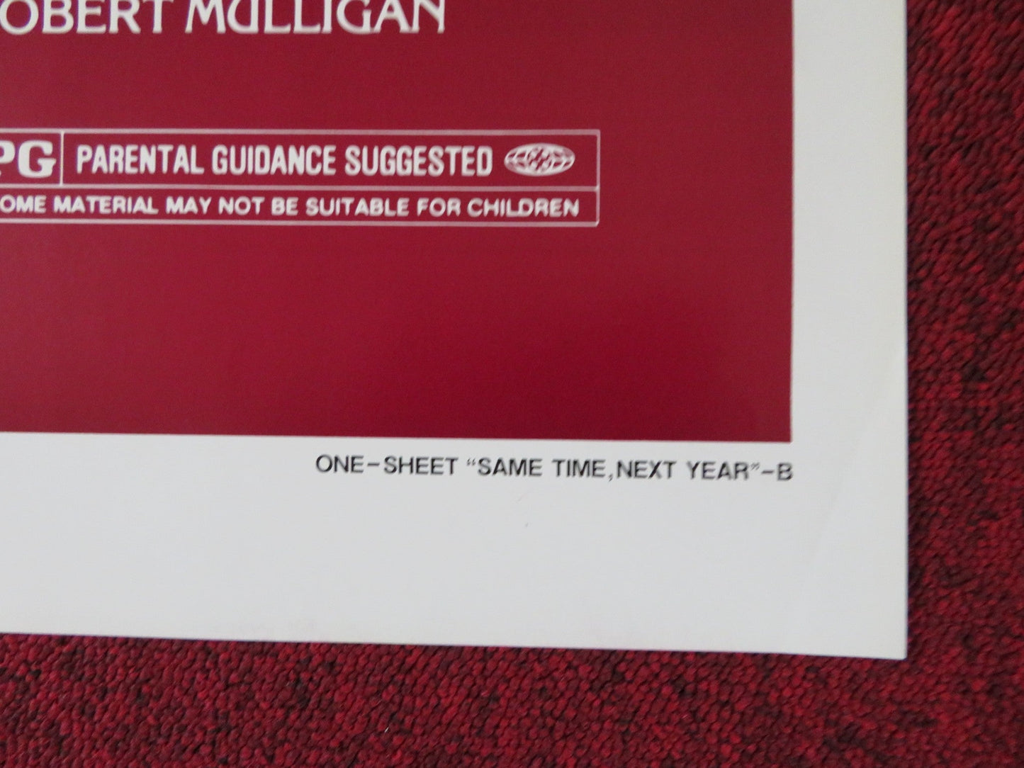 SAME TIME, NEXT YEAR - STYLE B FOLDED US ONE SHEET POSTER ELLEN BURSTYN 1978 Rendezvous Cinema Movie posters