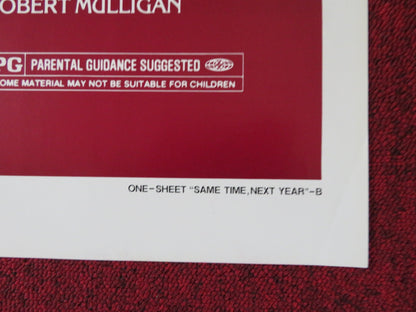 SAME TIME, NEXT YEAR - STYLE B FOLDED US ONE SHEET POSTER ELLEN BURSTYN 1978 Rendezvous Cinema Movie posters