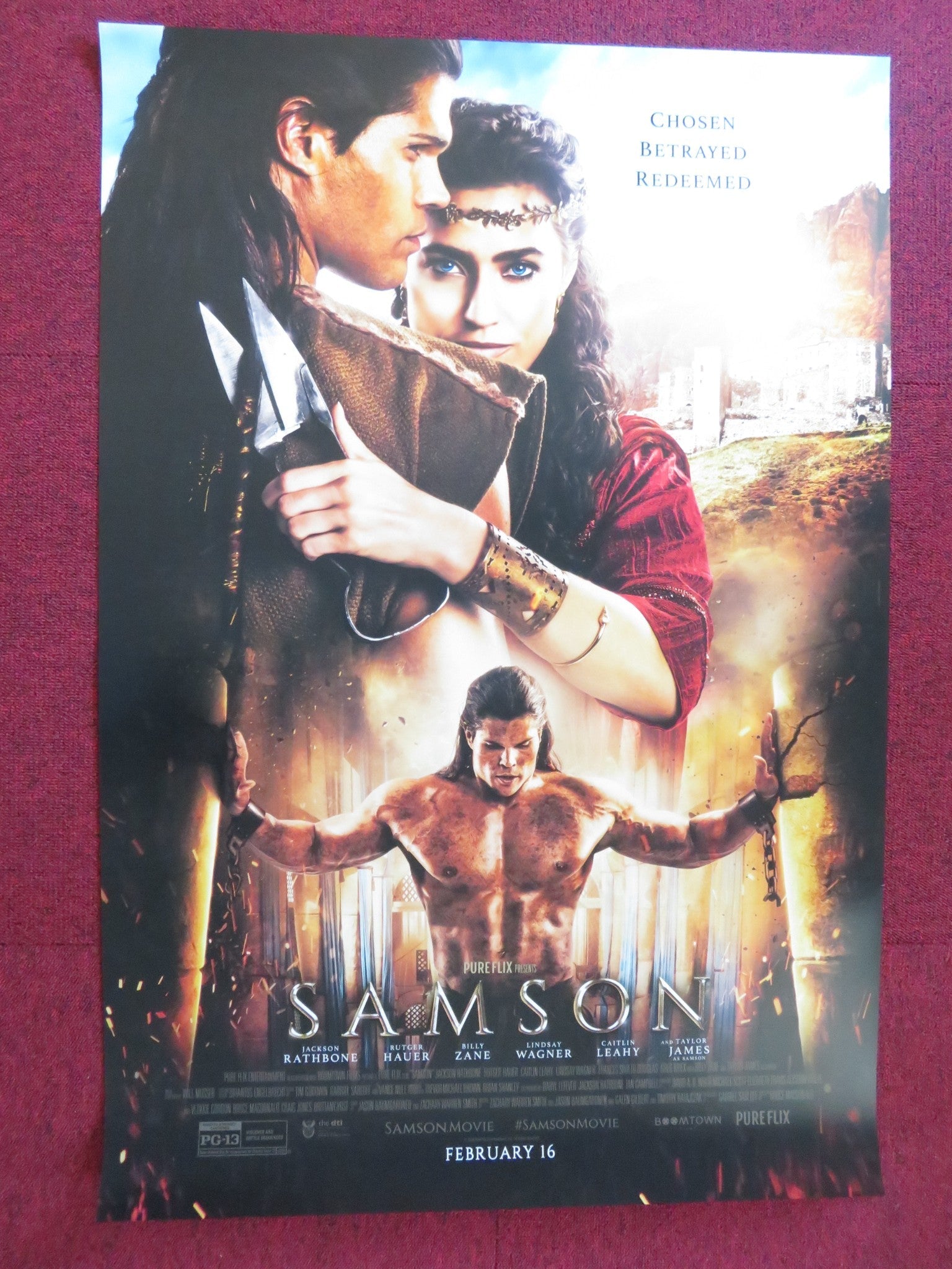 SAMSON US ONE SHEET ROLLED POSTER RUTGER HAUGER BILLY ZANE 2018 Rendezvous Cinema Movie posters