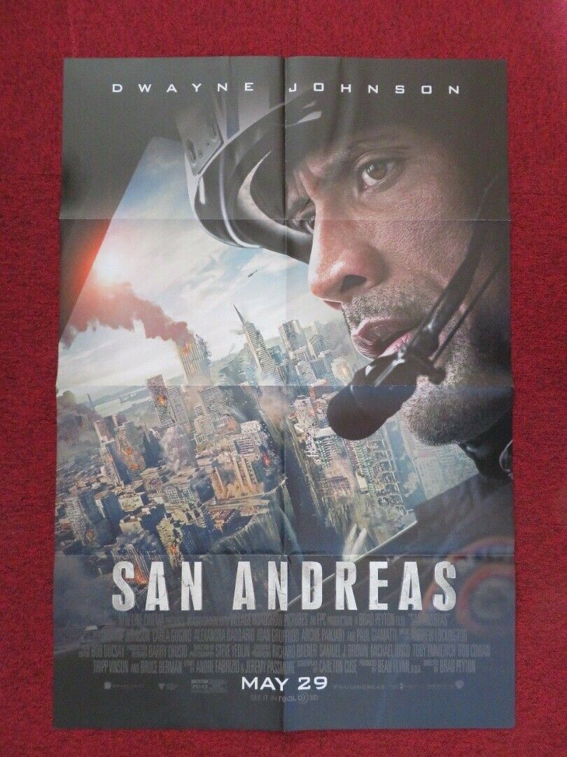 SAN ANDREAS FOLDED US ONE SHEET POSTER DWAYNE JOHNSON 2015 Movie posters