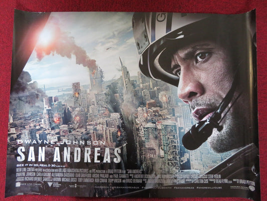 SAN ANDREAS UK QUAD (30"x 40") ROLLED POSTER DWAYNE JOHNSON CARLA GUGINO 2015 Rendezvous Cinema Movie posters
