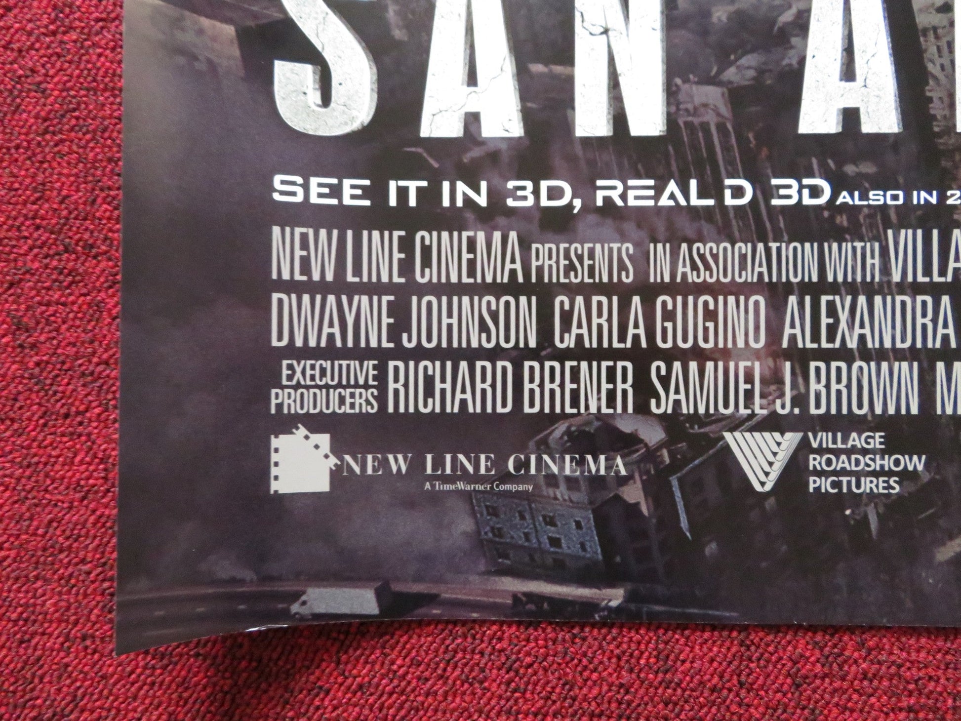 SAN ANDREAS UK QUAD (30"x 40") ROLLED POSTER DWAYNE JOHNSON CARLA GUGINO 2015 Rendezvous Cinema Movie posters