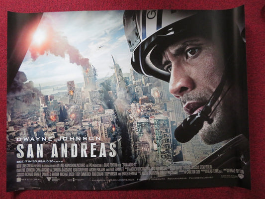 SAN ANDREAS UK QUAD (30"x 40") ROLLED POSTER DWAYNE JOHNSON CARLA GUGINO 2015 Rendezvous Cinema Movie posters