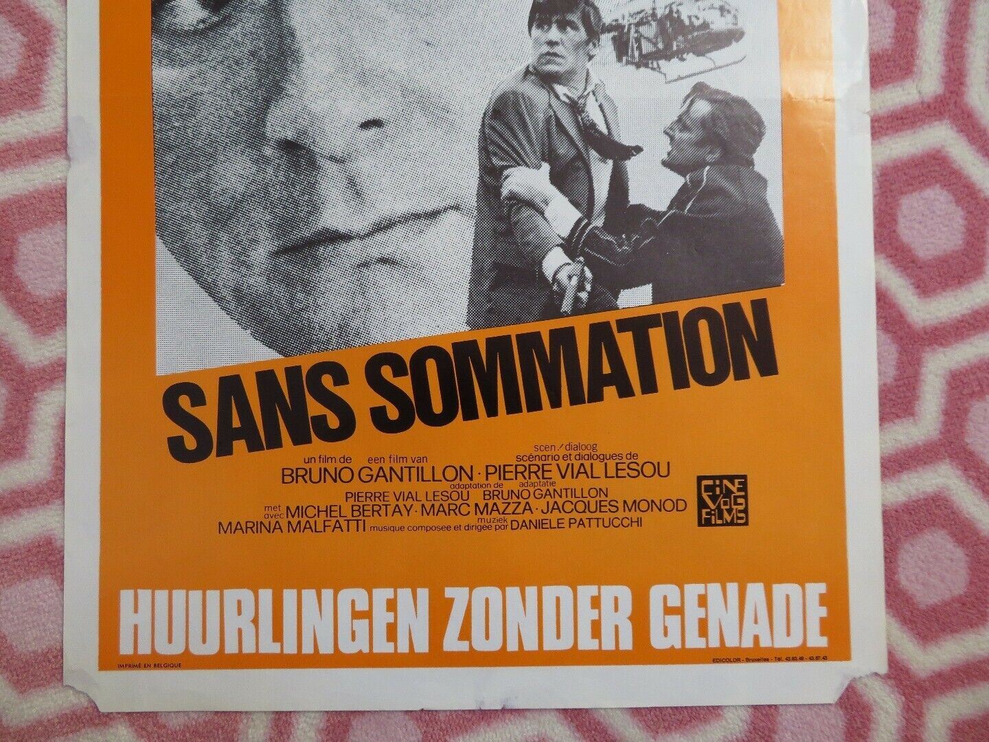 SAN SOMMATION/Without Warning BELGIUM (21.5"x14.5") POSTER MAURICE RONT 1973 Movie posters