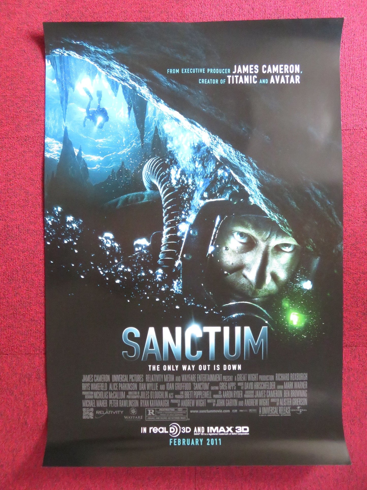 SANCTUM US ONE SHEET ROLLED POSTER RICHARD ROXBURGH IOAN GRUFFUDD 2011 Rendezvous Cinema Movie posters