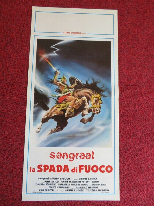 SANGRAAL LA SPADA DI FUOCO ITALIAN LOCANDINA (27.5"x13") POSTER PETER MCCOY 1982 Movie posters