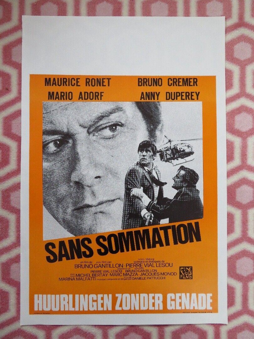 SANS SOMMATION / Without Warning BELGIUM POSTER BRUNO CREMER 1973 Movie posters